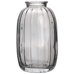 Mini Decorative Ribbed Glass Bottle Vase - Set of 2 - Style B - Pink