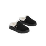 Women's Winter Slipper with Buckle Strap - Green - UK 7