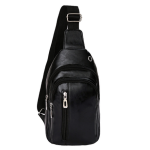 Leather One-shoulder Messenger Shoulder Bag - light brown