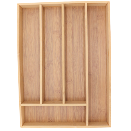 s-pdpxl Bamboo 5 Compartment Kitchen Organizer - Image 1