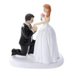 Bride and Groom On One Knee Cake Topper