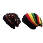 2 Unisex Rasta Knitted Beanie