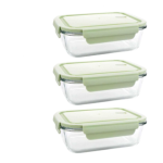 Flexy High Quality Plastic Food containers ,lunch box pack of 3 ,Green