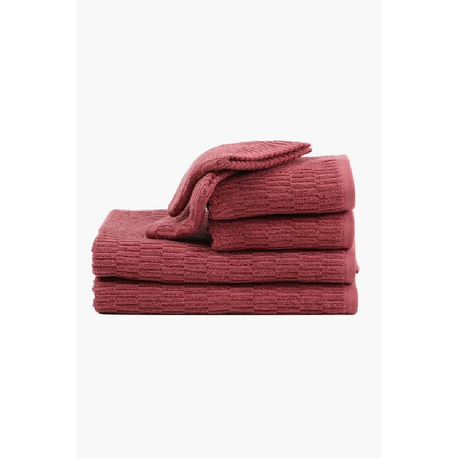 s-pdpxl Cotton Staggered Geometric Towel Set - 6 Pack - Image 1