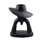 Lady Face with Hat Ceramic Mini Flower Pot - Earth
