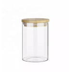 Glass Jar With Bamboo Lid (Set Of 3)