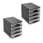 2 Pack A4 Desktop 4 Drawer System