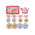 14 Piece Pretend Play Princess Metal Tea Set - Pink